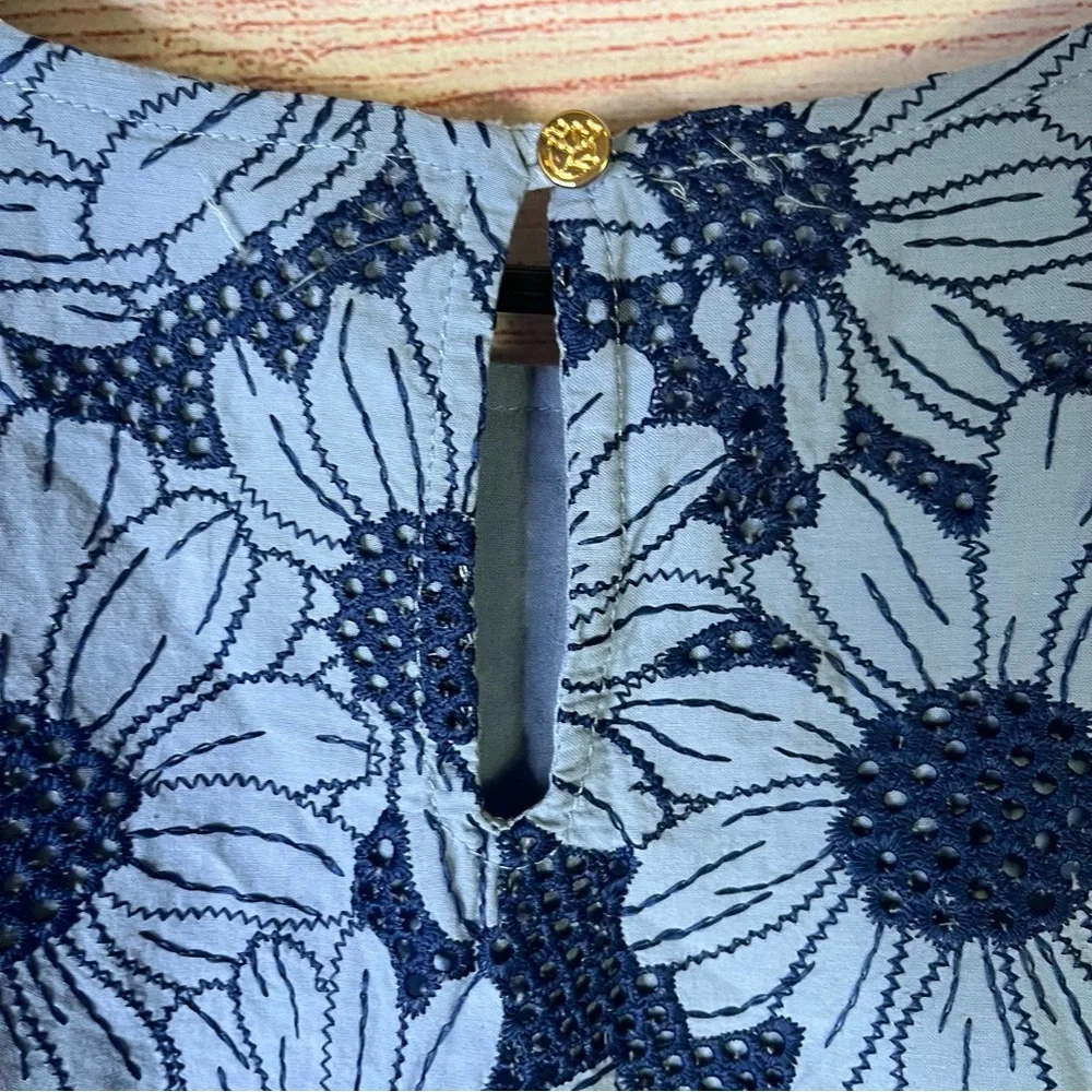 Draper James Embroidered Eyelet Floral Sleeveless Top‎ Size Large - Picture 5 of 6